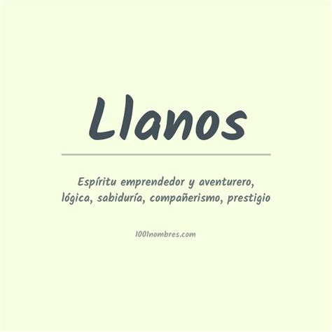 llanos nombre de mujer|Llanos: Origen y Significado del nombre